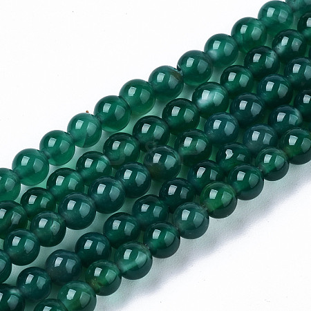 Natural Green Onyx Agate Beads Strands X-G-S359-233-1
