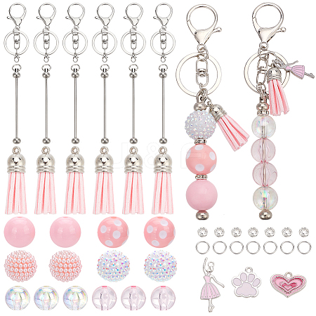 Valentine's Day DIY Iron Bar Beadable Keychain Making Kit DIY-SC0025-95-1