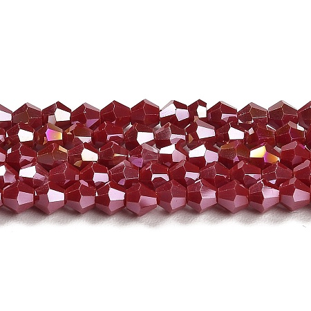 Opaque Solid Color Electroplate Glass Beads Strands LS-EGLA-A039-P4mm-B01-1