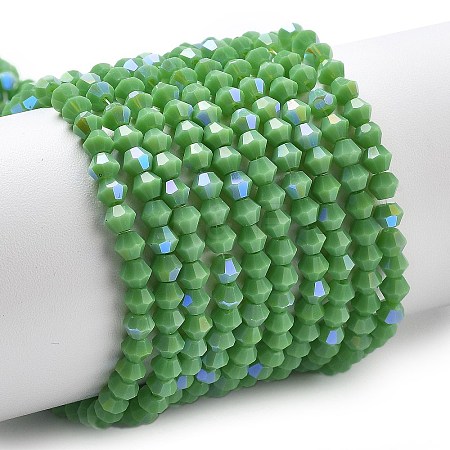 Opaque Solid Color Electroplate Glass Beads Strands EGLA-XCP0001-12A-1
