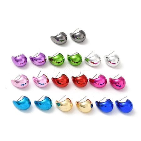 Teardrop Acrylic Stud Earrings EJEW-P251-02-1