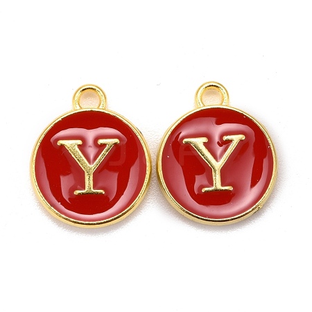 Golden Plated Alloy Enamel Charms X-ENAM-S118-03Y-1