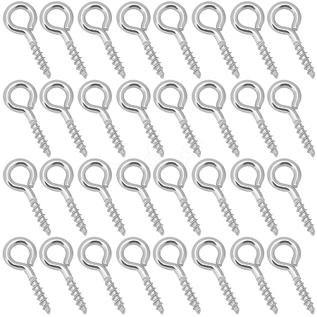 Beebeecraft 600Pcs 304 Stainless Steel Screw Eye Pin Peg Bails STAS-BBC0005-11-1