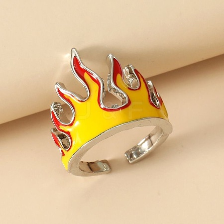 Brass Enamel Cuff Open Rings WG237BA-01-1