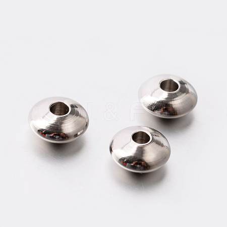 Tarnish Resistant 201 Stainless Steel Rondelle Spacer Beads STAS-E082-04-1