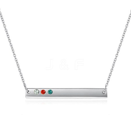 925 Sterling Silver Bar Necklaces SWARJ-BB34039-1