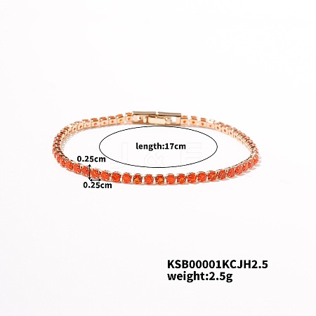 Chic Sparkling Personalized Brass Rhinestone Tennis Bracelet for Women Fashion Statement TJ6286-1-1