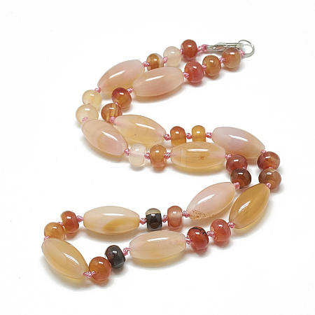 Natural Carnelian Beaded Necklaces NJEW-S388-18-1