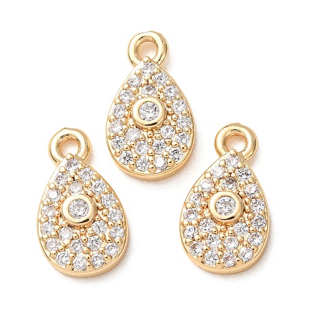 Brass Micro Pave Cubic Zirconia Charms CU-K002-01C-03-1