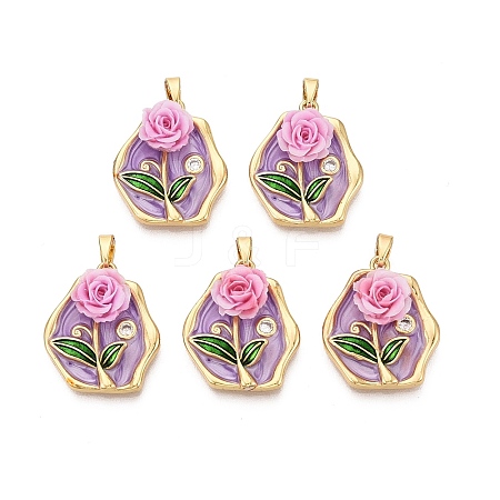 Brass Enamel Pendants KK-SZC0009-03G-02-1