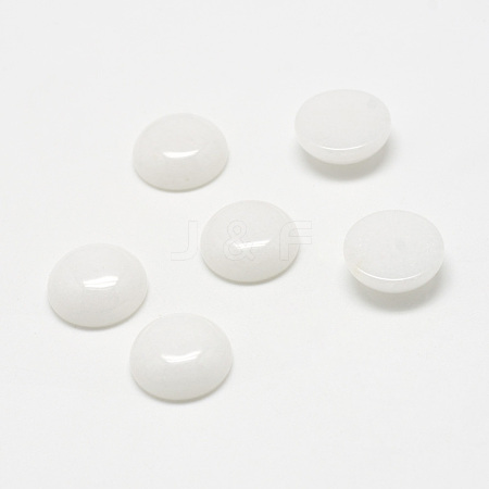 Natural White Jade Gemstone Cabochons G-T020-8mm-04-1