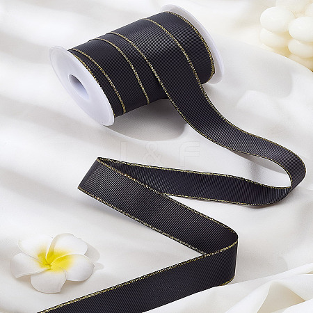 14.3~15M Polyester Gold Edged Grosgrain Ribbon OCOR-LP0004-24A-1