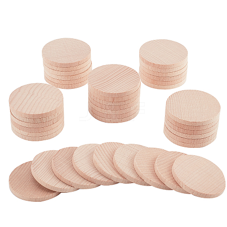 Beech Wooden Round Pieces WOOD-WH0119-05D-1