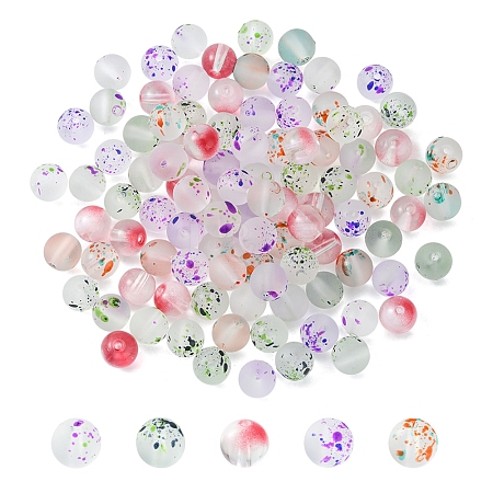 100Pcs 5 Colors Glass Beads GLAA-FS0001-41-1