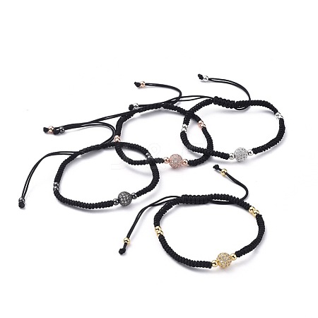 Adjustable Nylon Thread Braided Bead Bracelets BJEW-JB04666-1