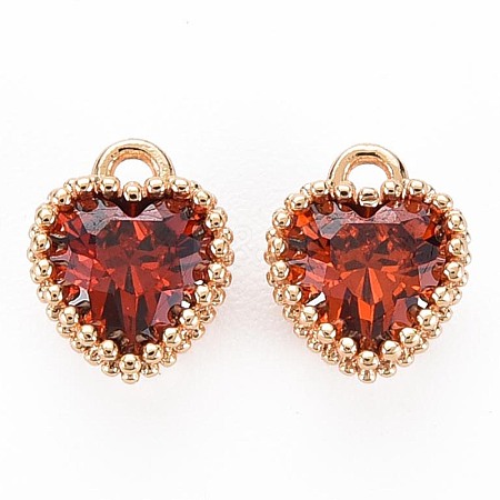 Brass Micro Pave Cubic Zirconia Charms KK-S356-773B-1