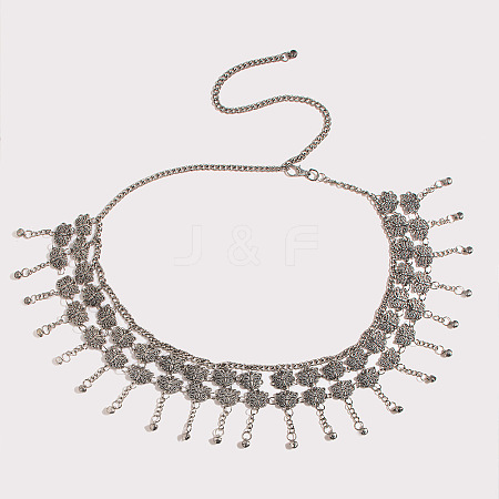 Tibetan Style Butterfly Zinc Alloy Tassel Waist Belly Chains for Women FS-WG3E192-01-1