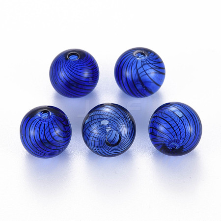 Transparent Handmade Blown Glass Globe Beads GLAA-T012-40C-04-1