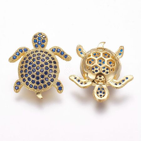 Brass Micro Pave Cubic Zirconia Beads ZIRC-F054-14G-05-1