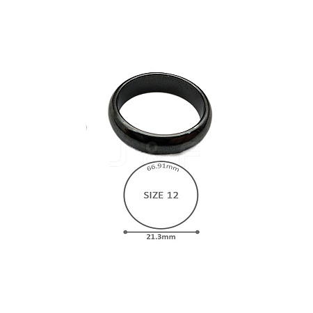 Synthetic Hematite Plain Band Rings BK4832-42-1