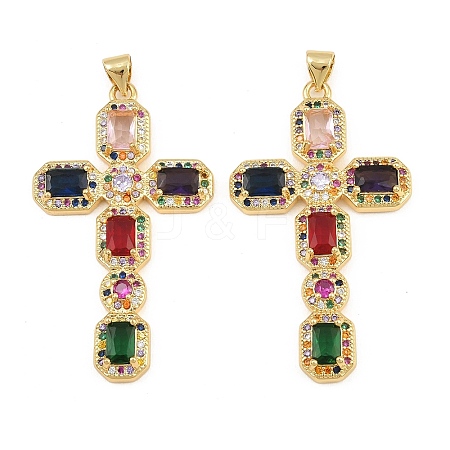 Brass Micro Pave Cubic Zirconia Pendants CU-CBADC6C-13G-08-1