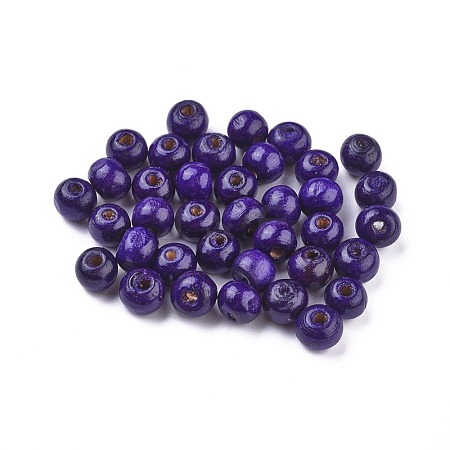 Dyed Natural Wood Beads WOOD-Q006-8mm-12-LF-1