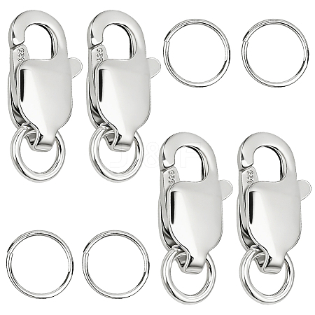 4Pcs 925 Sterling Silver Lobster Claw Clasps STER-BBC0009-40C-1
