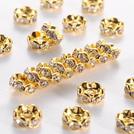 Middle East Rhinestone Spacer Beads RSB028NF-01G-1