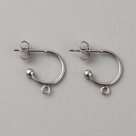 304 Stainless Steel Stud Earring Findings X1-STAS-TAC0017-02B-1