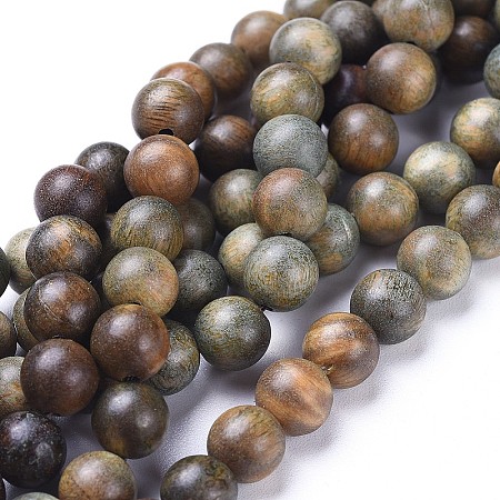 Natural Sandalwood Beads Strands X-WOOD-F008-02-C-1