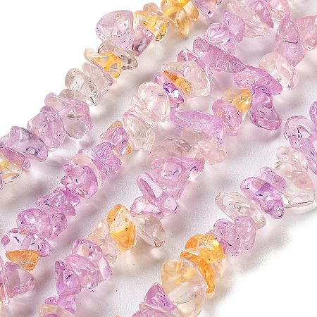 Transparent Crackle Glass Beads Strands GLAA-U004-01H-1