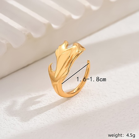 Elegant Brass Feather Cuff Ring for Women VC5362-1