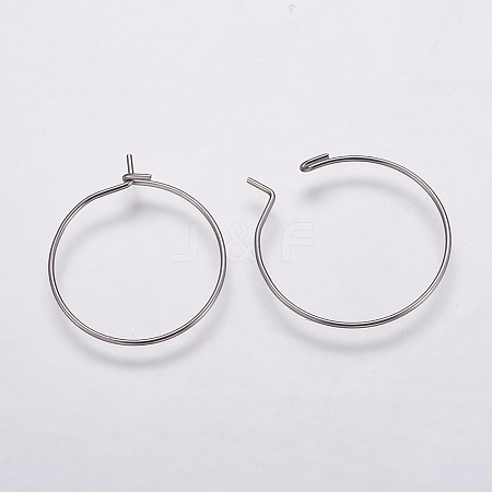 316 Surgical Stainless Steel Hoop Earrings Findings STAS-K146-039-15mm-0.8-1