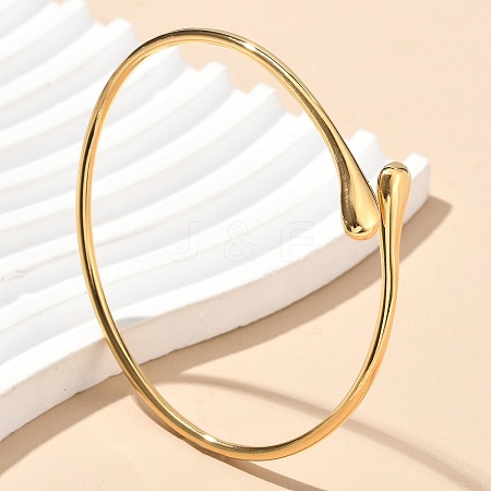 304 Stainless Steel Cuff Bangles for Women AJEW-P127-16G-1