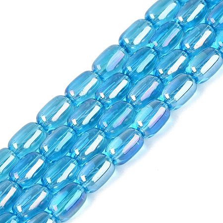 Electroplate Transparent Glass Beads Strands EGLA-Q132-03B-A03-1