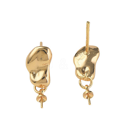 Brass Stud Earring Findings KK-N233-221-1
