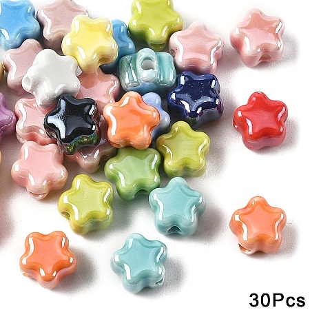 30Pcs Handmade Porcelain Bead PORC-YW0001-75-1