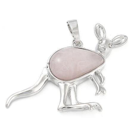 Natural Rose Quartz Pendants G-A176-A11-1