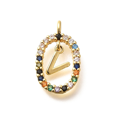 Brass Micro Pave Cubic Zirconia Pendants ZIRC-P123-01G-V02-1