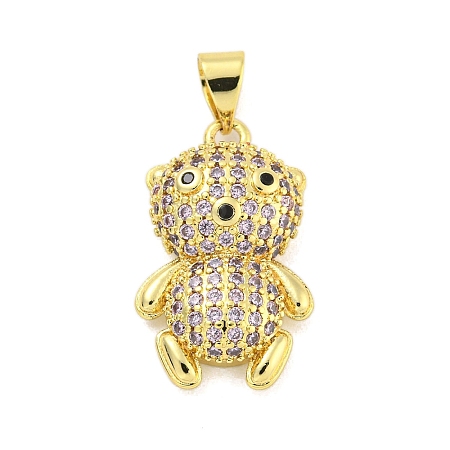 Brass Micro Pave Cubic Zirconia Pendants KK-R159-20C-G-1