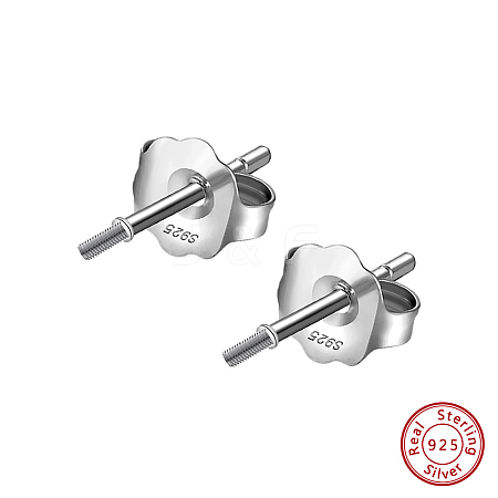 925 Sterling Silver Stud Earring Findings STER-L064-10P-1