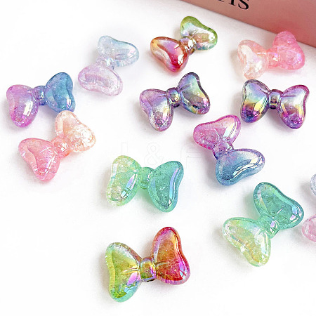 Transparent Crackle Acrylic Beads OACR-K008-07-1