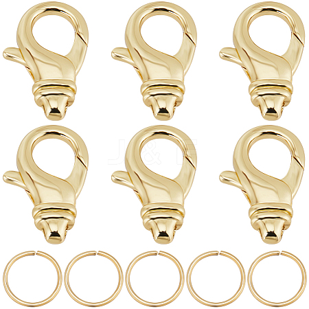 Beebeecraft 6Pcs Brass Lobster Claw Clasps DIY-BBC0001-54-1