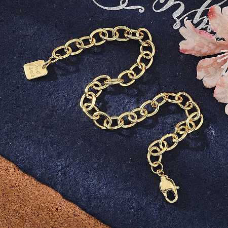 Brass Cable Chain Bracelets BJEW-H537-11G-1