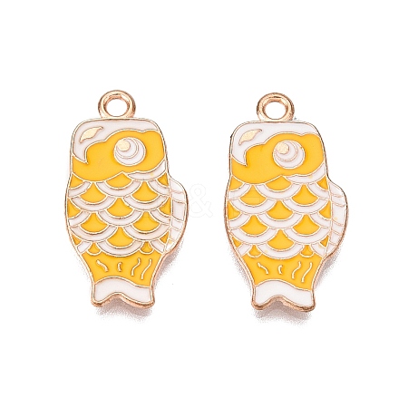 Light Gold Plated Alloy Enamel Pendants PALLOY-N176-27B-RS-1