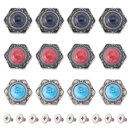 Gorgecraft 21 Sets 3 Colors Alloy Buttons FIND-GF0005-35-1