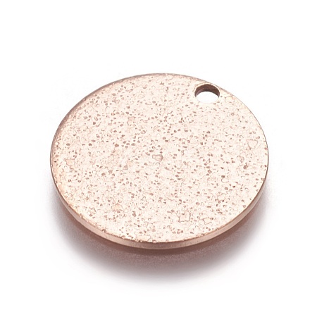 Ion Plating(IP) 304 Stainless Steel Textured Pendants STAS-I098-01-15mm-RG-1