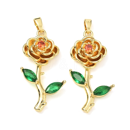 Brass Micro Pave Cubic Zirconia Pendants KK-G533-05G-1