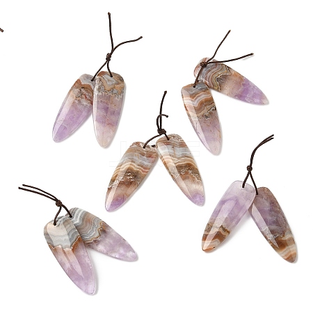 Natural Amethyst Lace Agate Pendants G-S398-03F-1