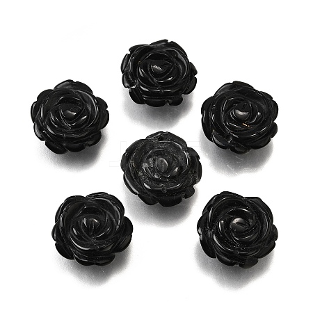 Natural Black Onyx Carved Pendants G-S390-03B-1